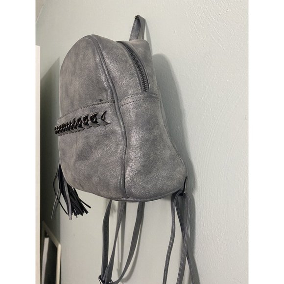 Charming Charlie Gun Metal Gray Small Mini Backpack - Picture 2 of 10